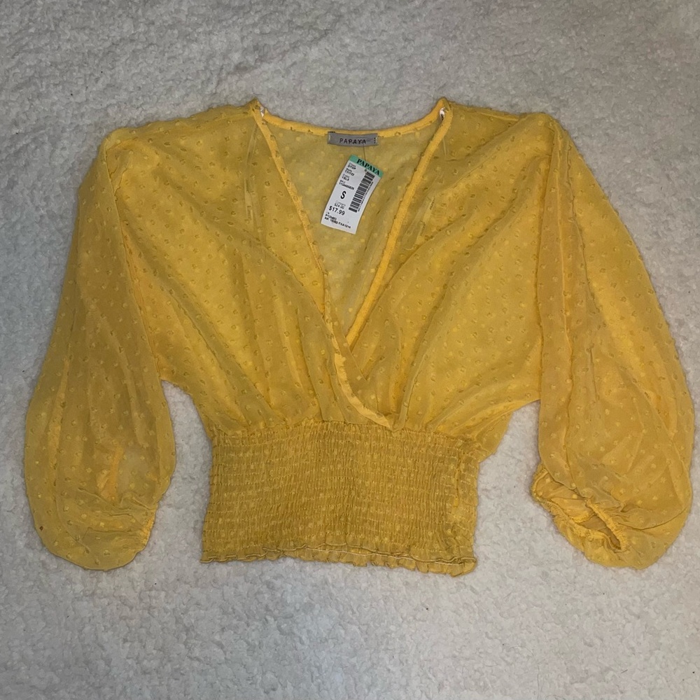 Sheer Puff Sleeve Top